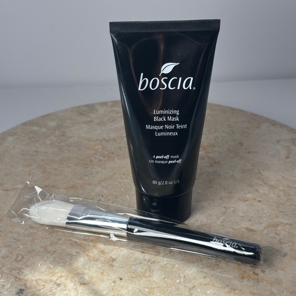 boscia Luminizing Black Mask Unisex 2.8oz Black Peel-Off Face‎ Mask with Brush